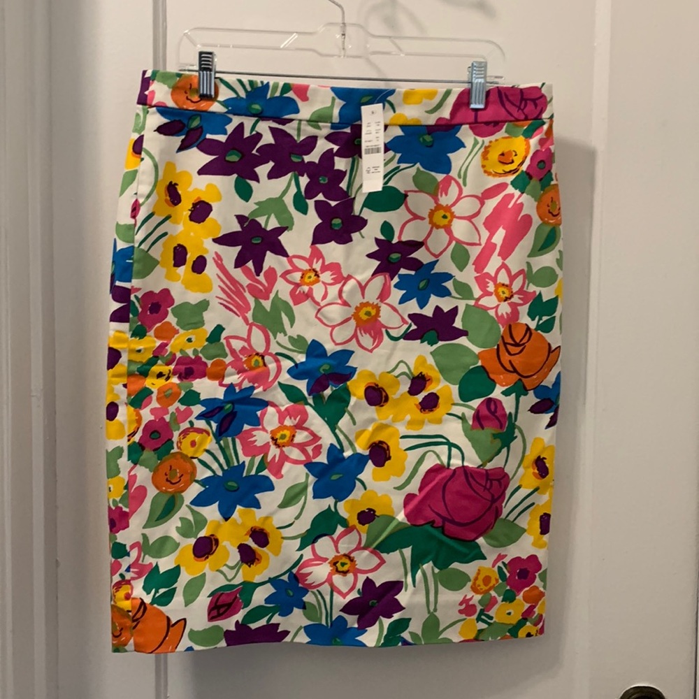 NWT J.Crew Cotton Limited Edition Floral No.2 Pencil Skirt